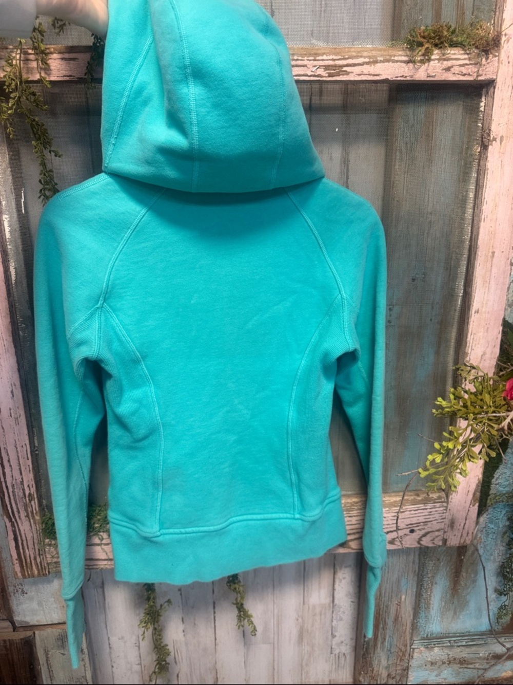 Lululemon Scuba Full-Zip Hoodie II Fleece Lined Teal Turquoise Size 4 - Picture 4 of 5